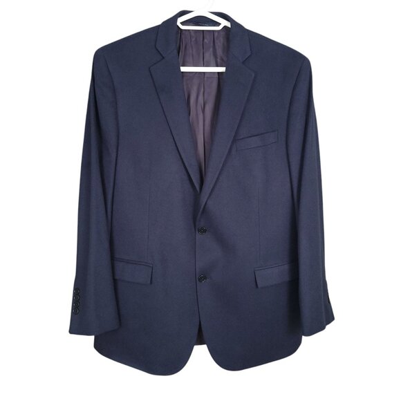 BROOKS BROTHERS Regent Fit Blazer 46L Navy Blue Cashmere 2-Button Sport Coat